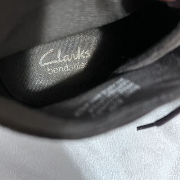 Clarks Bendables Suede Wedge Booties Size 8.5 M Gray Bohemian Lace Front Witchy - Picture 7 of 7